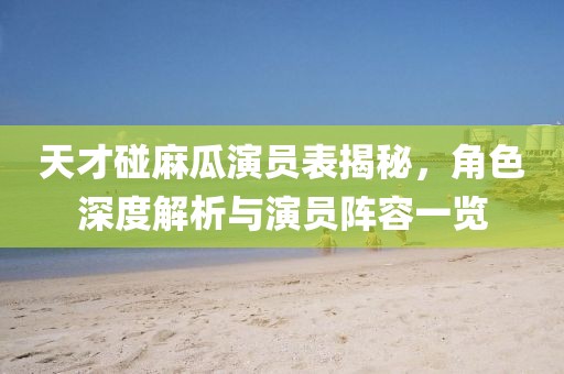 天才碰麻瓜演员表揭秘，角色深度解析与演员阵容一览