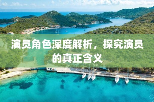 演员角色深度解析，探究演员的真正含义