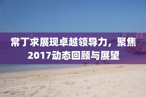 常丁求展现卓越领导力，聚焦2017动态回顾与展望