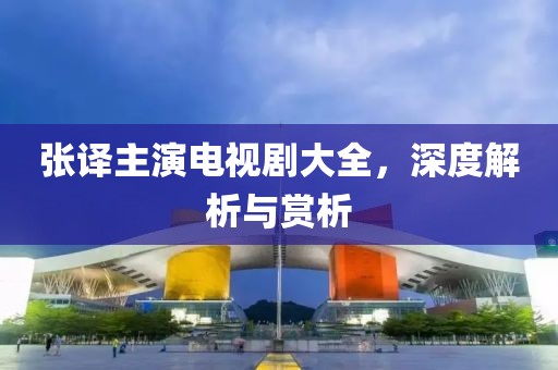 张译主演电视剧大全，深度解析与赏析