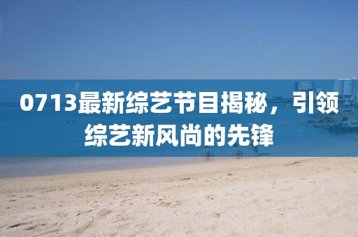 0713最新综艺节目揭秘，引领综艺新风尚的先锋