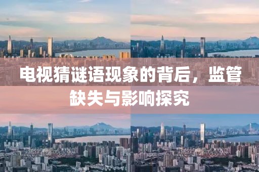 电视猜谜语现象的背后，监管缺失与影响探究