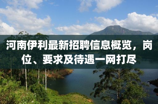 河南伊利最新招聘信息概览，岗位、要求及待遇一网打尽