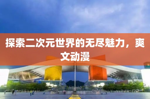 探索二次元世界的无尽魅力，爽文动漫