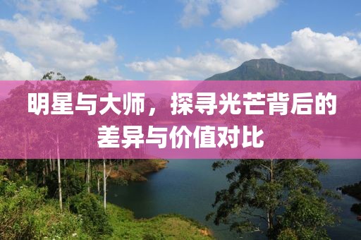明星与大师，探寻光芒背后的差异与价值对比