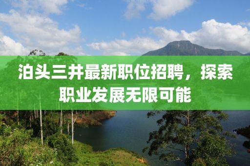 泊头三井最新职位招聘，探索职业发展无限可能