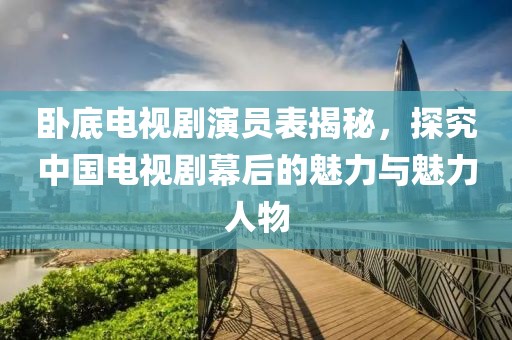 卧底电视剧演员表揭秘，探究中国电视剧幕后的魅力与魅力人物