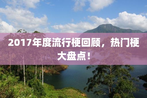 2017年度流行梗回顾，热门梗大盘点！