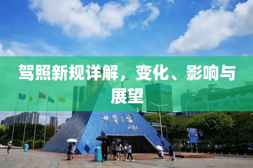 驾照新规详解，变化、影响与展望