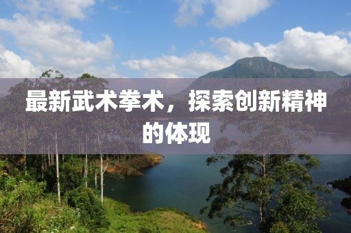 最新武术拳术，探索创新精神的体现