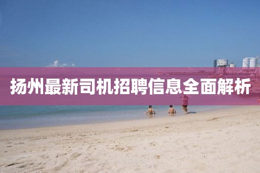 扬州最新司机招聘信息全面解析