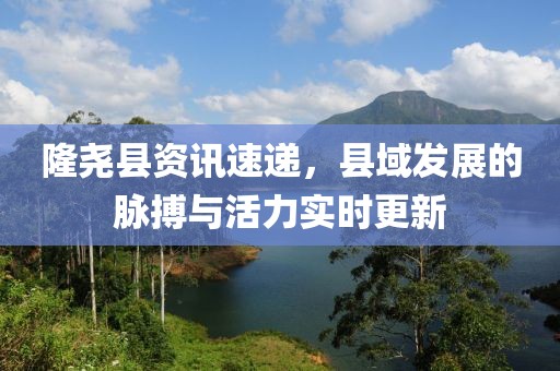 隆尧县资讯速递，县域发展的脉搏与活力实时更新