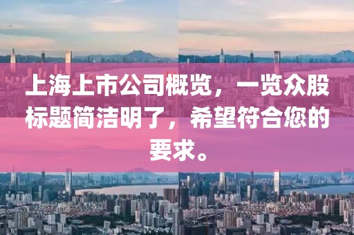 上海上市公司概览，一览众股标题简洁明了，希望符合您的要求。