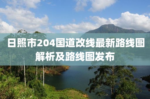 日照市204国道改线最新路线图解析及路线图发布