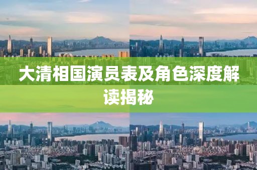 大清相国演员表及角色深度解读揭秘