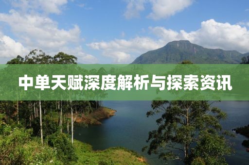 中单天赋深度解析与探索资讯