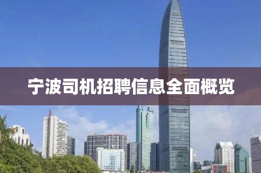 宁波司机招聘信息全面概览