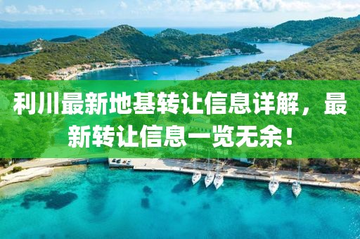 利川最新地基转让信息详解，最新转让信息一览无余！