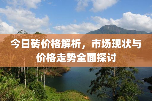 今日砖价格解析，市场现状与价格走势全面探讨