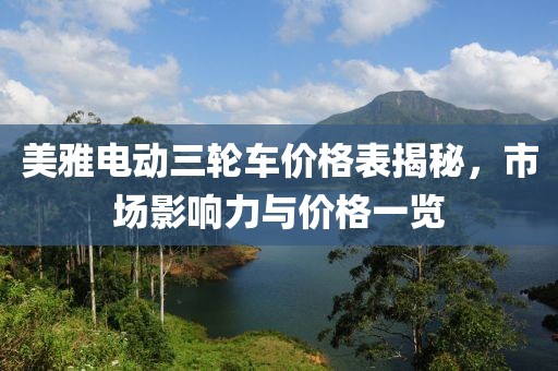 美雅电动三轮车价格表揭秘，市场影响力与价格一览