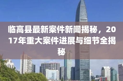 临高县最新案件新闻揭秘，2017年重大案件进展与细节全揭秘