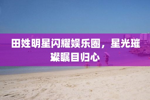 田姓明星闪耀娱乐圈，星光璀璨瞩目归心