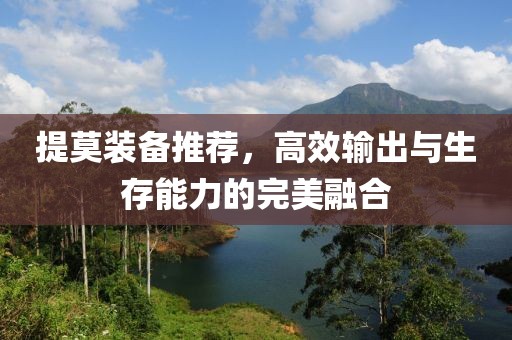 提莫装备推荐，高效输出与生存能力的完美融合