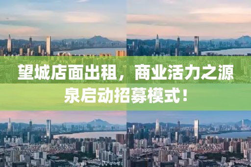望城店面出租，商业活力之源泉启动招募模式！