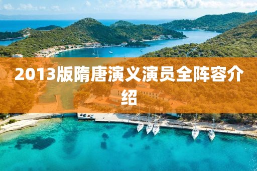 2013版隋唐演义演员全阵容介绍