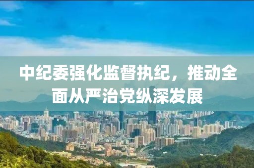 中纪委强化监督执纪，推动全面从严治党纵深发展