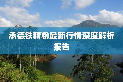 承德铁精粉最新行情深度解析报告
