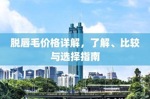 脱唇毛价格详解，了解、比较与选择指南