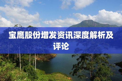宝鹰股份增发资讯深度解析及评论