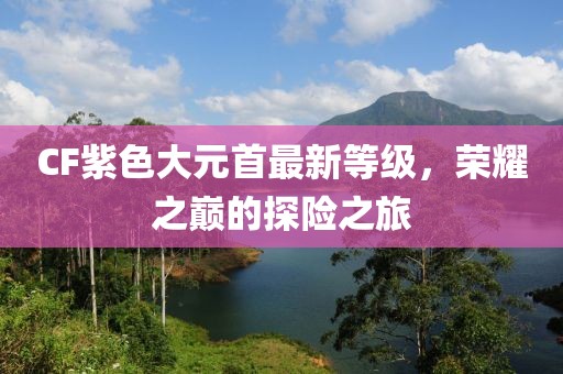 CF紫色大元首最新等级，荣耀之巅的探险之旅