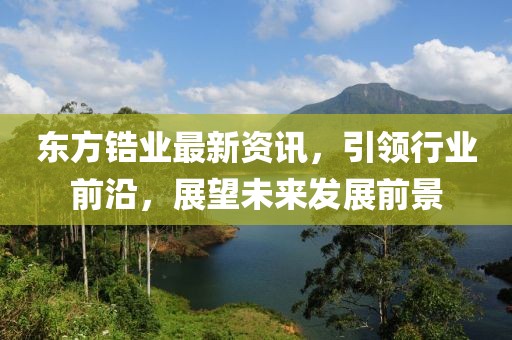 东方锆业最新资讯，引领行业前沿，展望未来发展前景