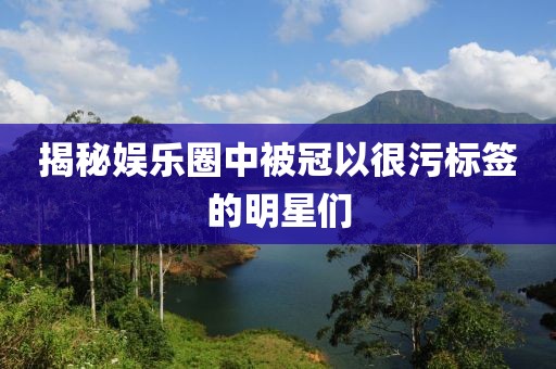 揭秘娱乐圈中被冠以很污标签的明星们