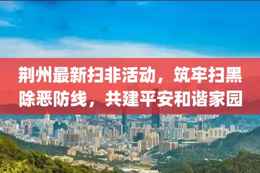 荆州最新扫非活动，筑牢扫黑除恶防线，共建平安和谐家园