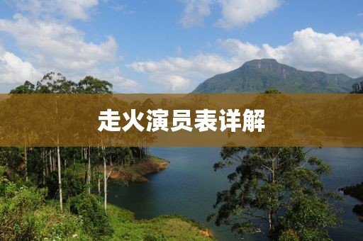 走火演员表详解