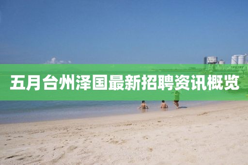 五月台州泽国最新招聘资讯概览
