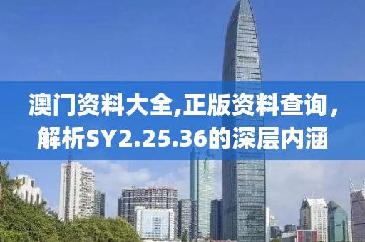 澳门资料大全,正版资料查询，解析SY2.25.36的深层内涵
