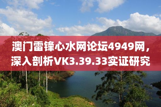 澳门雷锋心水网论坛4949网，深入剖析VK3.39.33实证研究