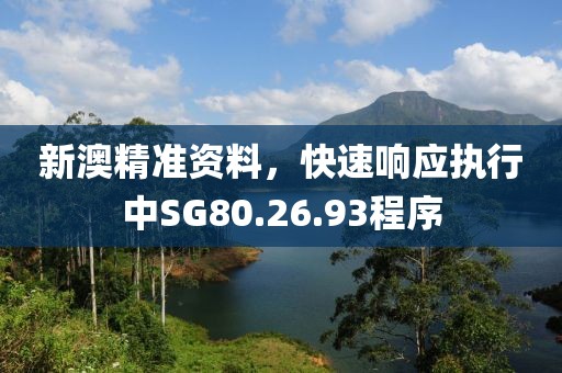 新澳精准资料，快速响应执行中SG80.26.93程序