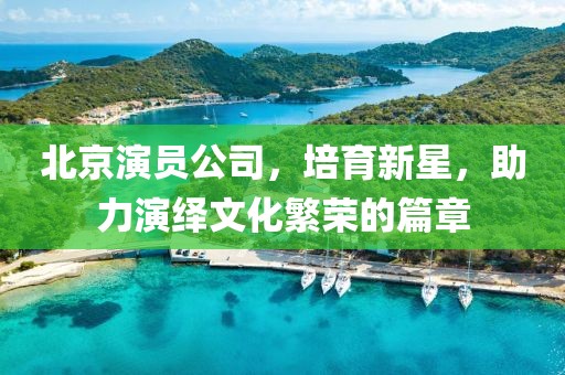 北京演员公司，培育新星，助力演绎文化繁荣的篇章