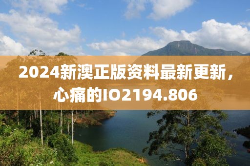 2024新澳正版资料最新更新，心痛的IO2194.806