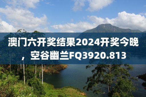 澳门六开奖结果2024开奖今晚，空谷幽兰FQ3920.813