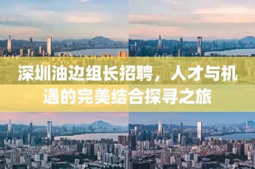 深圳油边组长招聘，人才与机遇的完美结合探寻之旅