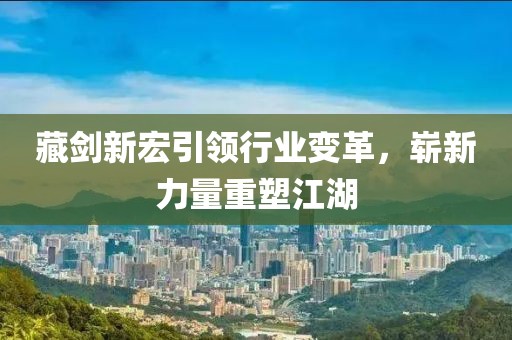藏剑新宏引领行业变革，崭新力量重塑江湖
