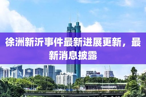 徐洲新沂事件最新进展更新，最新消息披露