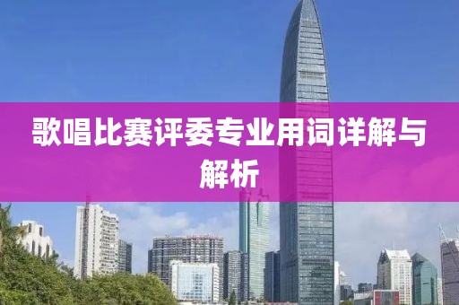 歌唱比赛评委专业用词详解与解析