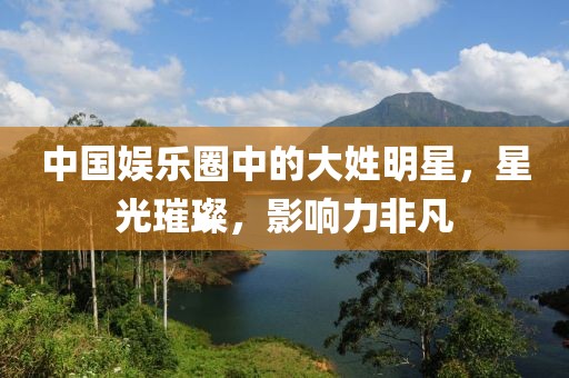 中国娱乐圈中的大姓明星，星光璀璨，影响力非凡